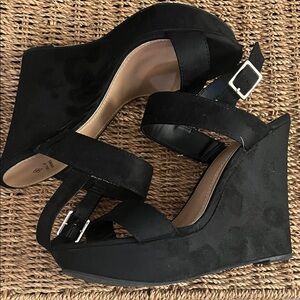 Call It Spring Elegant Black Wedges